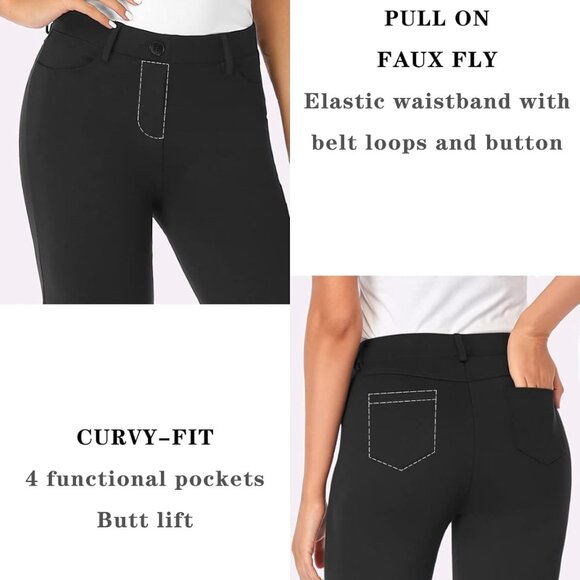 Women's 28''-34'' Stretchy Bootcut Pants - Perfect for Office and Casual Outings - Picture 4 of 9
